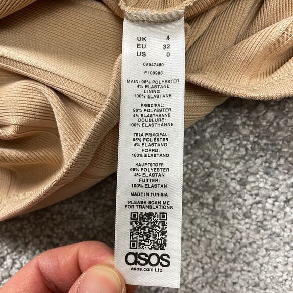 Asos Maxi Dress Womens 0 Brown Long Sleeveless Soft Stretch Ladies Polyester - Picture 4 of 13